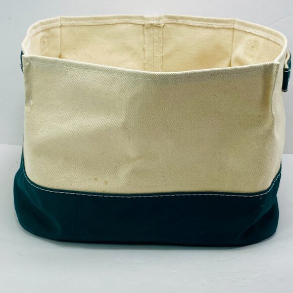 LL BEAN Canvas Catalog Storage Tote 100% Cotton Heavy Canvas 8" x 9.5" x 8” - Picture 5 of 14
